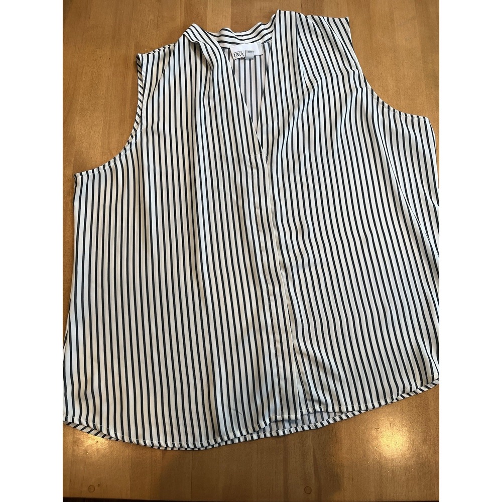 Nordstrom Rack Black White Stripe Kealey Sleeveless Top Blouse Sz 2X Women's